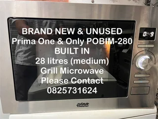 Microwave With Grill -brand New &amp; Unused Stainless Prima 28 Litres Built In Unit -guarantee