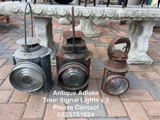 Train Signal Lights x 3 - Antique Adlake - Delivery Arranged