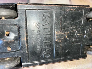 Vintage Tin Toys x 4 -Train, Crane, Combine Harvester &amp; Cadillac Convertible Car -Good -Delivery