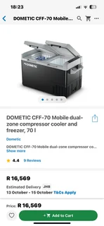 Camping Fridge / Freezer -Like New Dometic 80 litres (big) 12VDC &amp; 220VDC with Cover -Guarantee