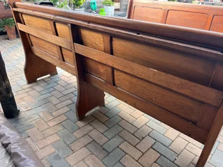 Patio Dining Set - 10 Seater with Oak Church Pew Benches - Excellent - Delivery Arranged