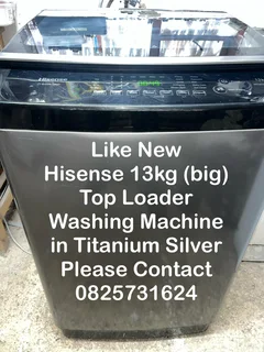 Washing Machine -Like New Hisense 13kg (big) Top Loader in Titanium Silver -Guarantee -Delivery