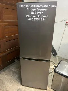 Fridge Freezer -Silver Hisense 230 litres (medium) - Excellent - Guarantee - Delivery Arranged