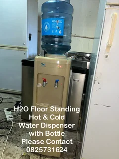 Water Dispenser -H2O Floor Standing Hot & Cold Water Dispenser with Bottle -Excellent -Delivery