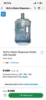 Water Dispenser -H2O Floor Standing Hot &amp; Cold Water Dispenser with Bottle -Excellent -Delivery