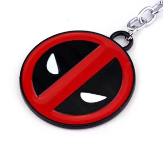 Deadpool Symbol - Metal Keyring - Red & Black (New)