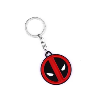 Deadpool Symbol - Metal Keyring - Red &amp; Black (New)