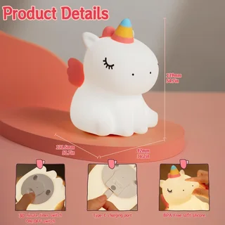 Baby Unicorn Squishy Night Light (New)