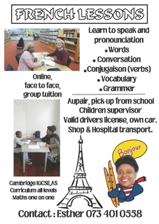 Aupair tutor and foundation phase teacher French lesson