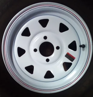Brand new 13&#34; white steel trailer rims, 4x100pcd.