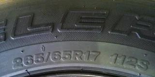 17&#34; Ford Ranger original steel rim fitted with 265/65r17 Bridgestone Dueler D694 A/T tyre. 6x139