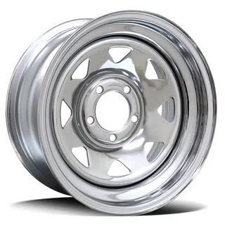 Brand new 14" 5x114pcd 5 hole Chrome steel rims for older Hilux and GWM bakkies.