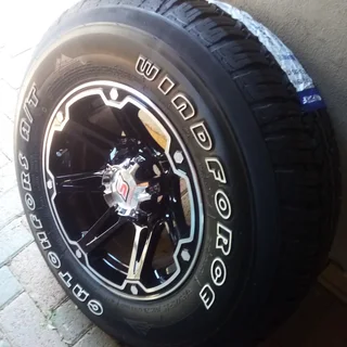 2x new 15&#34; 6 hole magwheels fitted with all terrain tyres for bushtrailers.