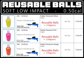 Paintballs 0.50 Reusable ORANGE Rubber