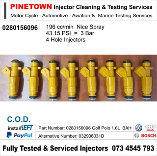 8x OEM Bosch 0280156096 Seat, Cordoba, Ibiza, Polo, Golf BAH 1.6L Injectors