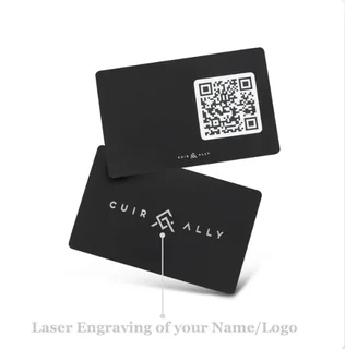Black Metal Smart Business Cards (Custom Engraved)