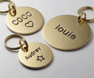 32mm Round Black Brass ID Tag DIY Pendant Necklace Key chain Jewelry Accessories.