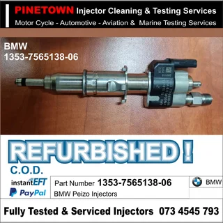 Bmw 135i   335 535  550 650 740 X5 X6 N54fuel Injector (1353-7565138-06) Oem