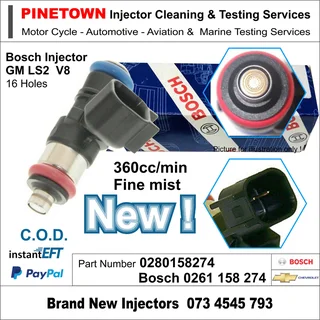 Brand New Bosch 0280158274 Fuel Injector for LS2 GM V8