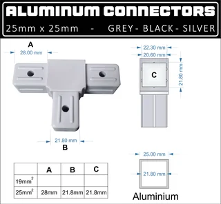 25mm x 25mm Connectors