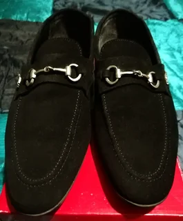 Black Genuine Suede Loafers, Relay Combat Style Boots