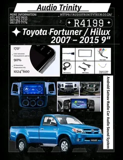Toyota Fortuner / Hilux (2007–2015) 》9″ Android Satnav Radio Car Audio Sound System