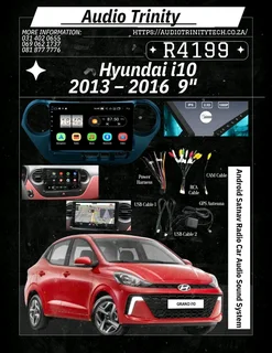 Hyundai i10 (2013‑2016) 》 9″ Android Satnav Radio Car Audio Sound System