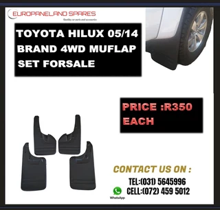 TOYOTA HILUX 05/15  4x4 BRAND NEW MUD FLAPS SET FORSALE  R350