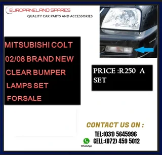 MITSUBISHI COLT 2002–2008 NEW BUMPER LAMPS SET (CLEAR TYPE) FORSALE PRICE R250