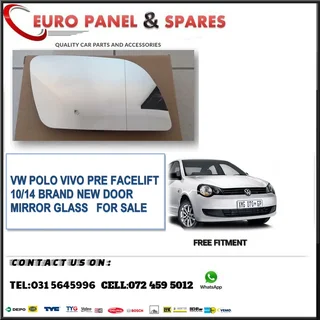 VW POLO VIVO 10/14 DOOR MIRROR GLASS FORSALE R200 EACH FREE FITMENT