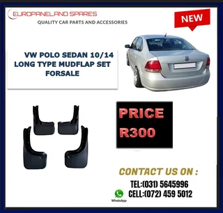 VW Polo Sedan (2010–2014) Brand New Mudflaps – Long Type Forsale R300