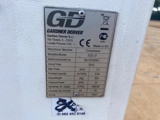 2010 Gardner Denver 37kW Rotary Screw Air Compressor 206 cfm