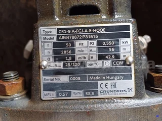 Grunfos CR1-9 Multistage Centrifugal Pump with Motor