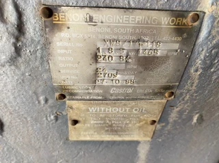 BEW Reduction Gearbox 185 kW Ratio 240.84 to 1