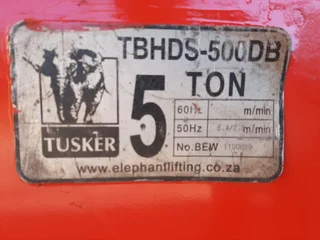 Tusker Electric Wire Rope Hoist 5 Ton.
