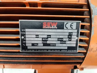 SEW Eurodrive Gear Motor 3kW Ratio 76.39:1