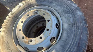 Dunlop Air Filled Tyre with Rim 12R22.5