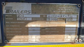 2004 Top Trailers Semi Tri Axle Skeletal Trailer