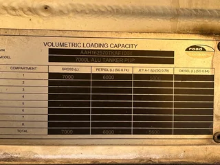 Aluminium Diesel Tank 7000 L