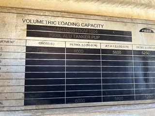 Aluminium Diesel Tank 7000 L