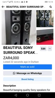 BEAUTIFUL QUALITY SONY SPEAKERS