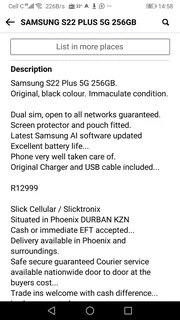 SAMSUNG S22 PLUS 5G 256GB ORIGINAL