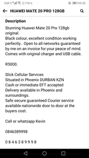 STUNNING HUAWEI MATE 20 PRO 128GB