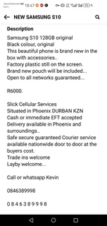 NEW SAMSUNG S10 IN THE BOX