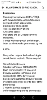 STUNNING HUAWEI MATE 20 PRO 128GB NEW