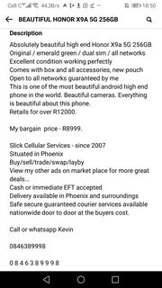 BEAUTIFUL HONOR X9A 5G 256GB