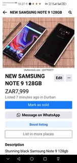 Samsung Note 9 128gb New