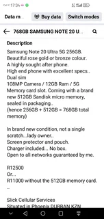 768GB SAMSUNG NOTE 20 ULTRA 5G