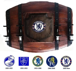 Chelsea Football Club Liquor Dispenser Flat Barrel with 4 Optics. Brand New Products.