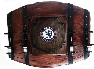 Chelsea Football Club Liquor Dispenser Flat Barrel with 4 Optics. Brand New Products.
